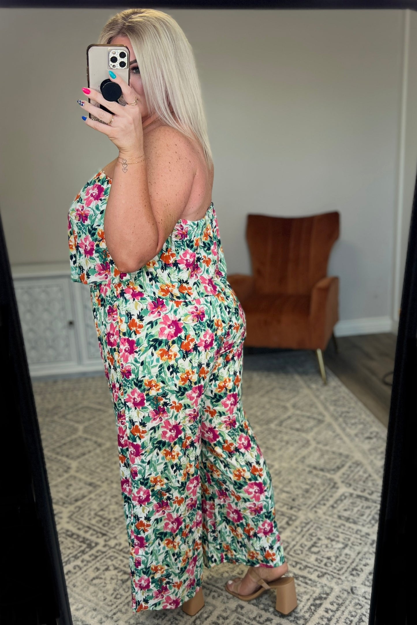 Life of the Party Floral Jumpsuit in Green