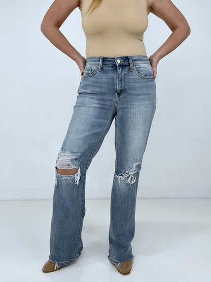 Judy Blue Take Me Back Distressed Straight Jeans