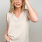 Linen Frayed Edge Sleeveless Top