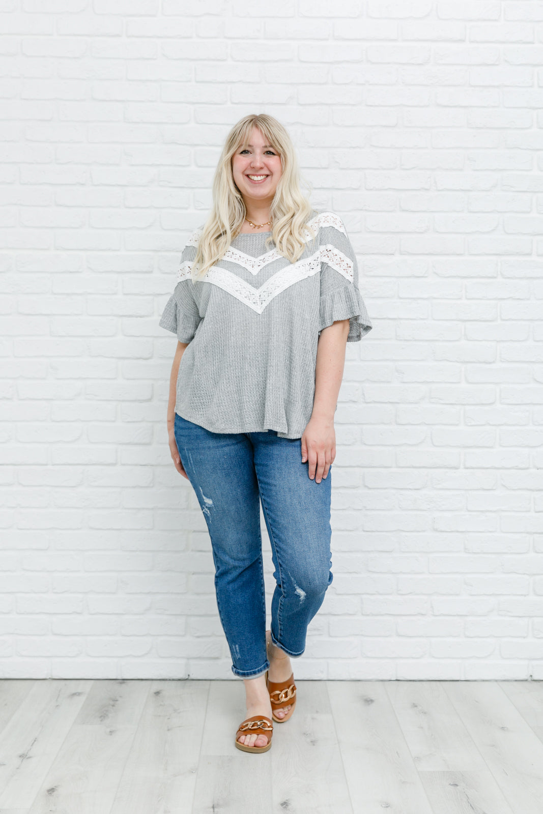 Break Away Top In Gray