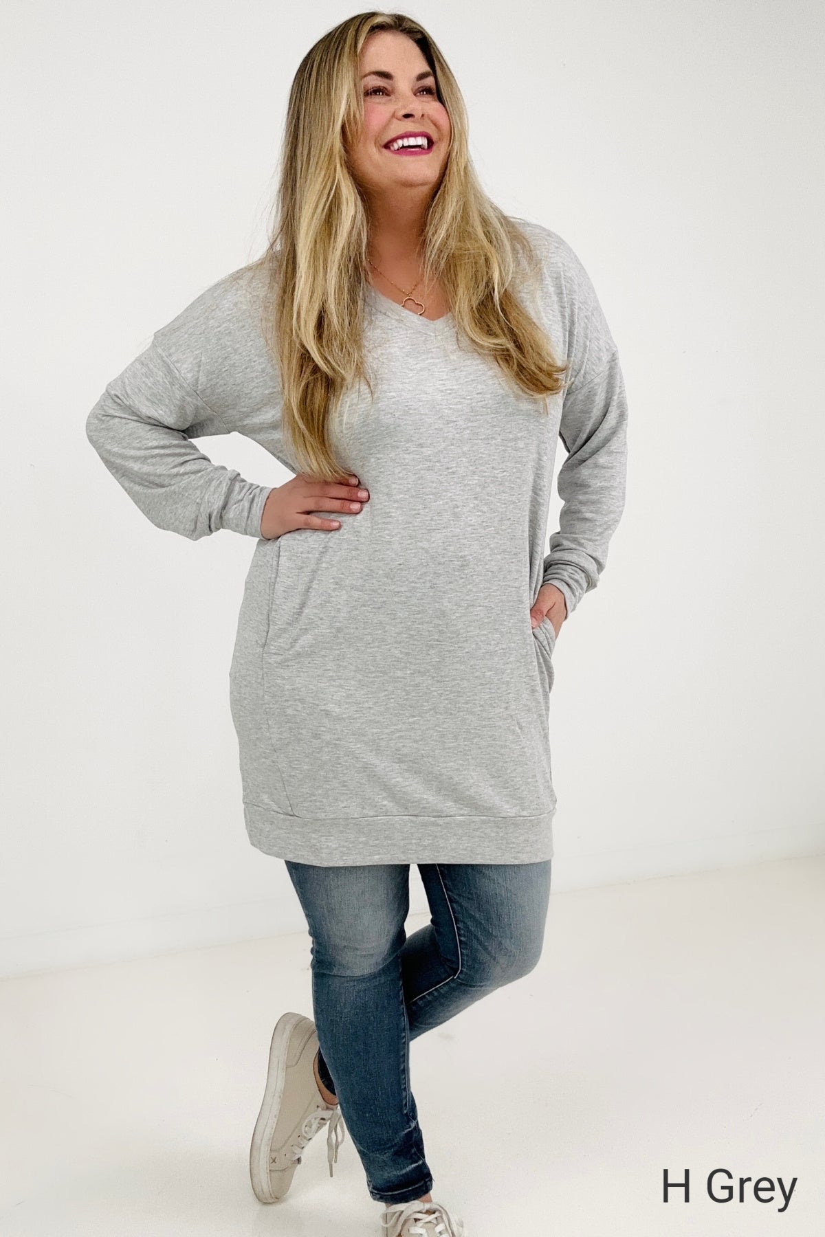 Oversized Jersey Knit Tunic Top/Dress