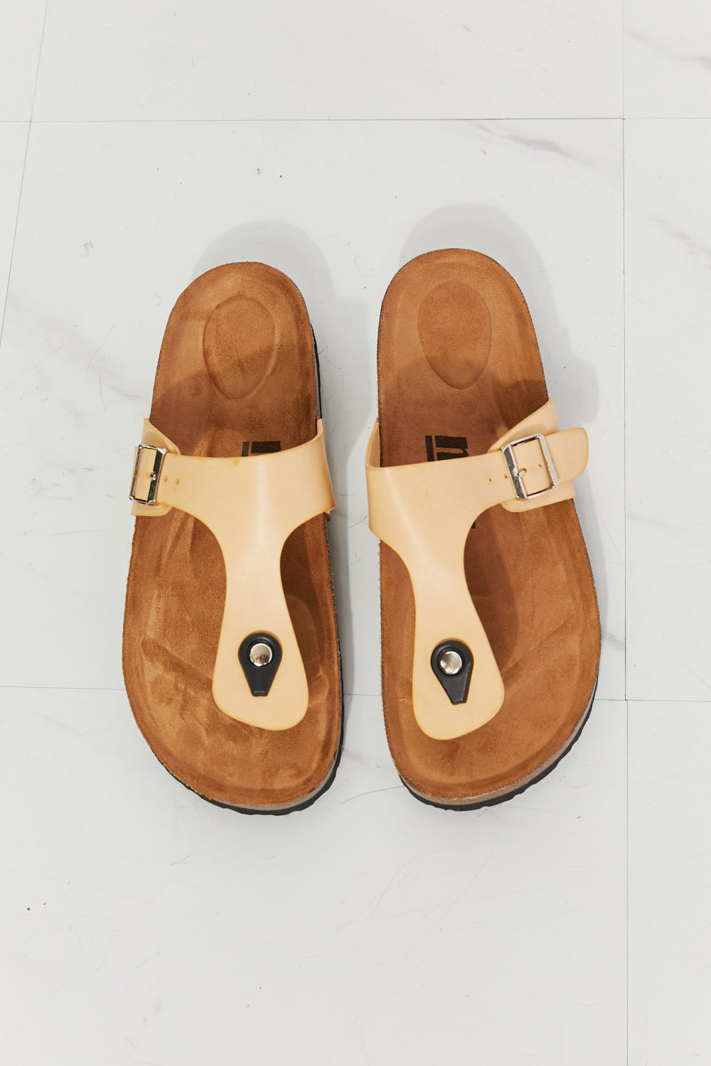 T-Strap Sandal in Sand