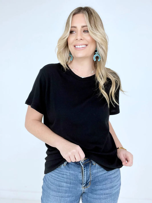Solid Cotton Boyfriend Tee