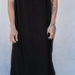 Rae Mode V Neck Basic Side Slit Maxi Dress with Pocket