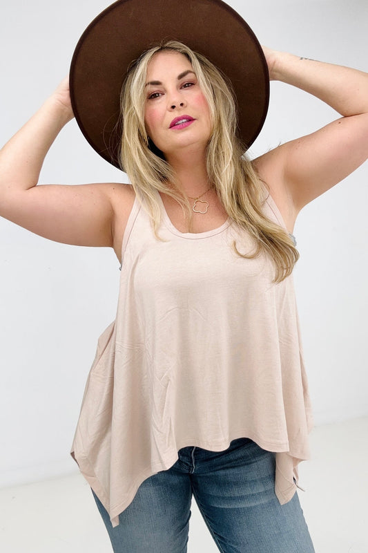 Boho Oversized Shark Bite Tank Top