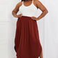 It's My Time Side Scoop Scrunch Skirt - Dark Rust