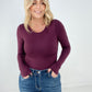 Rae Mode Solid Butter Round Neck Long Sleeve Bodysuit