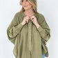 Textured Cotton Linen Oversized Top