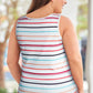 Striped Henley Tank Top
