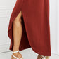 It's My Time Side Scoop Scrunch Skirt - Dark Rust
