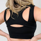 "Alex" White Birch Sleeveless Ribbed Knit Bralette