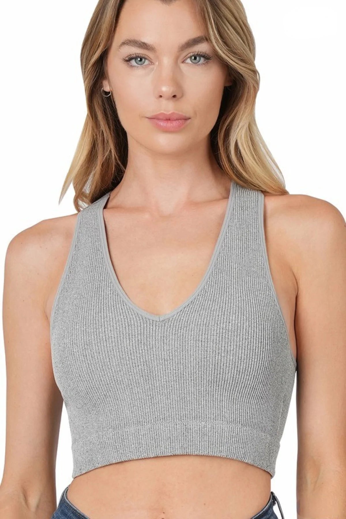 Ribbed Raceback Crop Tank Top (Multiple Colors)