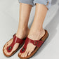 T-Strap Sandal in Wine