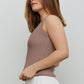 Round Neck Ribbed Cropped Tank in Mocha