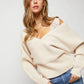 Davi & Dani Lace Strap Batwing Sleeve Drop Shoulder Sweater Top