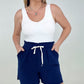 Cotton Gauze Drawstring Waist Shorts
