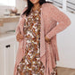 The Avalynn Heathered Cardigan in Crimson