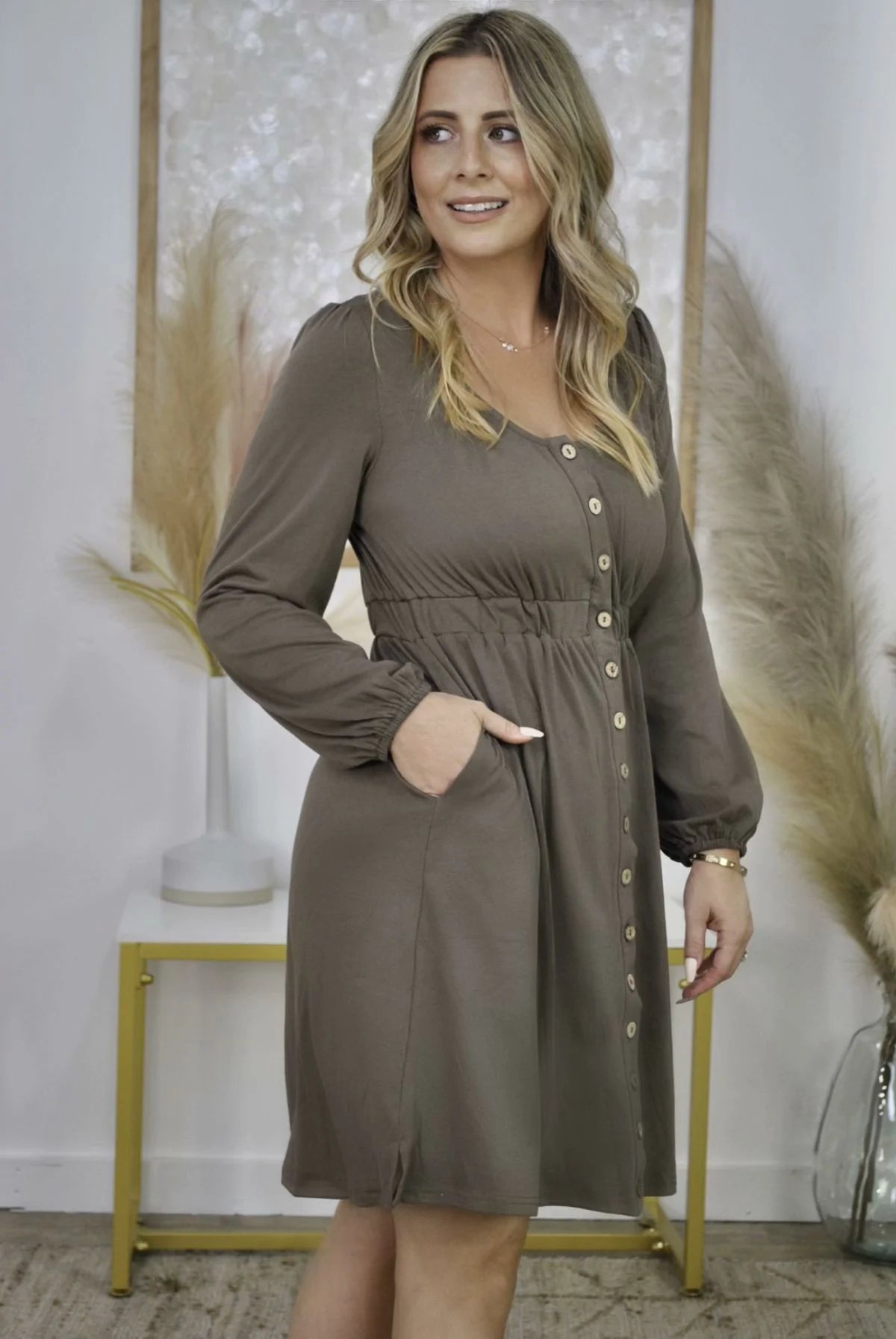New Colors! Button Up Long Sleeve Dress (Only Ships to US)