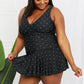 Marina West Swim Clear Waters Swim Dress in Black and White Polka Dot