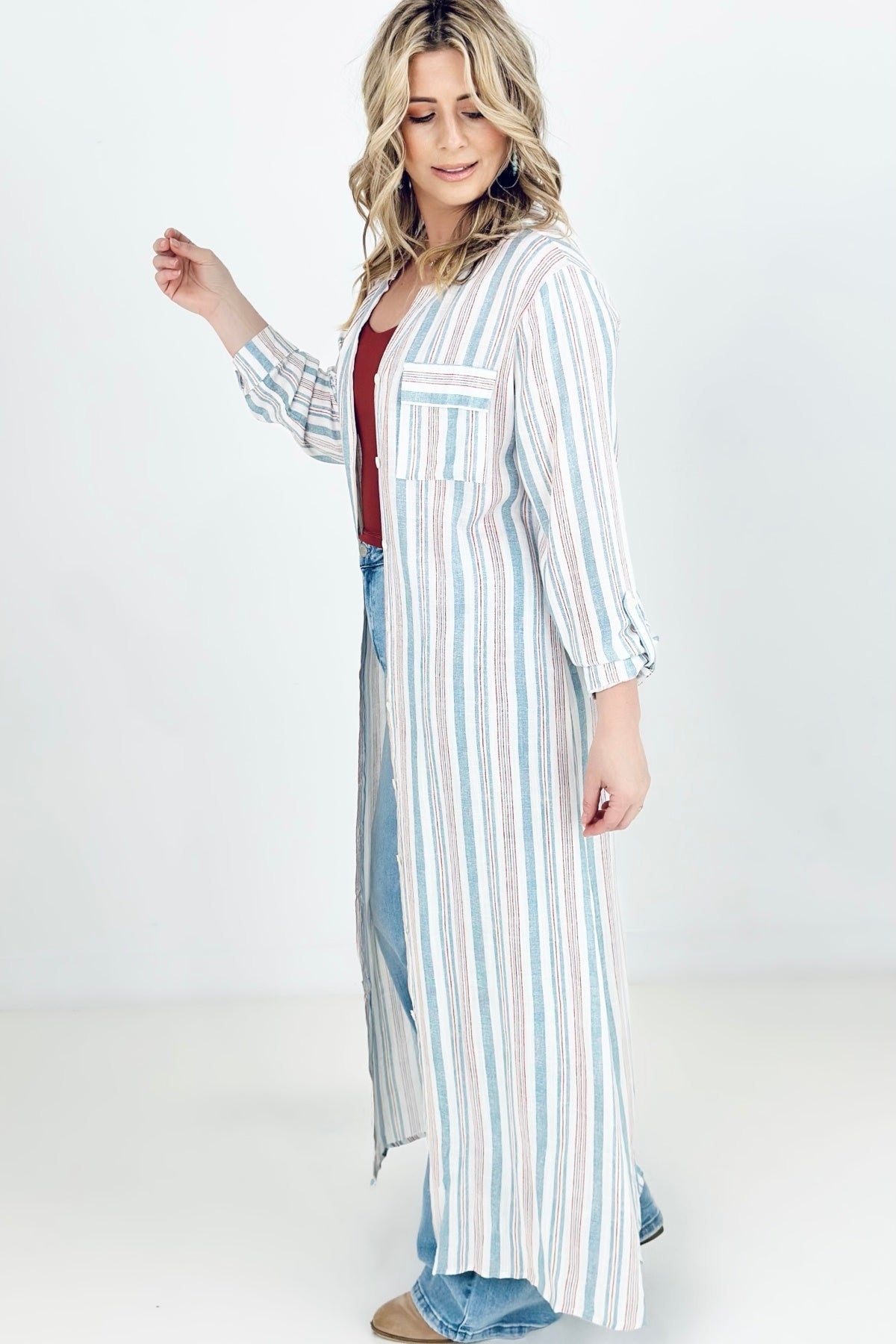 Wind in my hair Button Down Maxi Dress