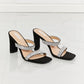 Rhinestone Block Heel Sandal in Black