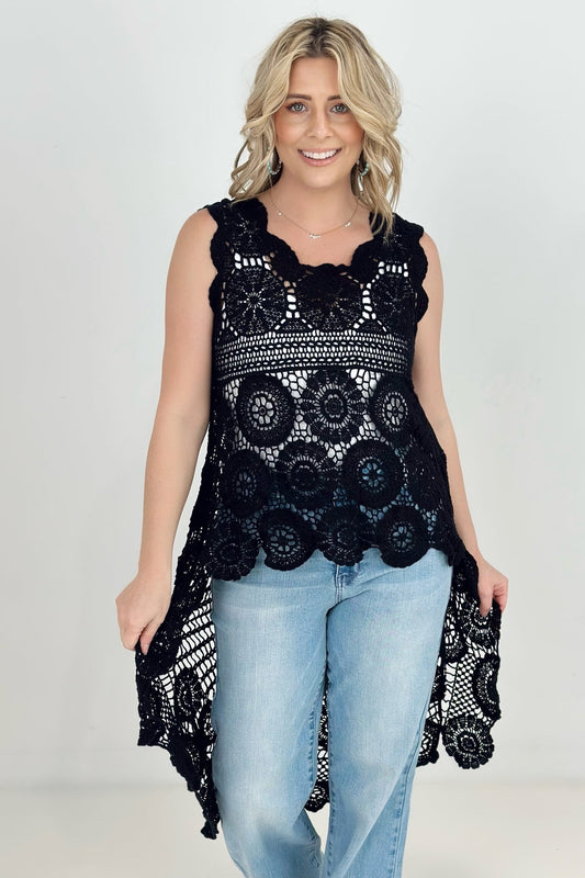 Vintage Crochet Sleeveless Top - Multiple colors