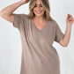 Zenana "Luxe" Rolled Sleeve Side Slit Hi-Low Hem Top