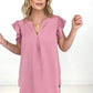 Hopelessly Hopeless Ruffled Sleeve Blouse