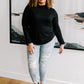 Nivia Draped Turtle Neck Tunic in Black