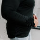 Nivia Draped Turtle Neck Tunic in Black