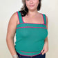 Contrast Color Rib Knit Tank Top