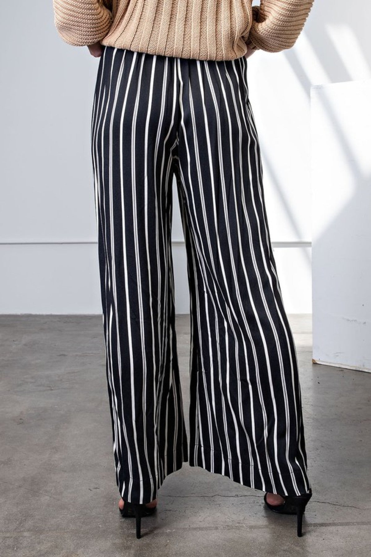Rae Mode Striped Hi Waist Wide Leg Long Pants
