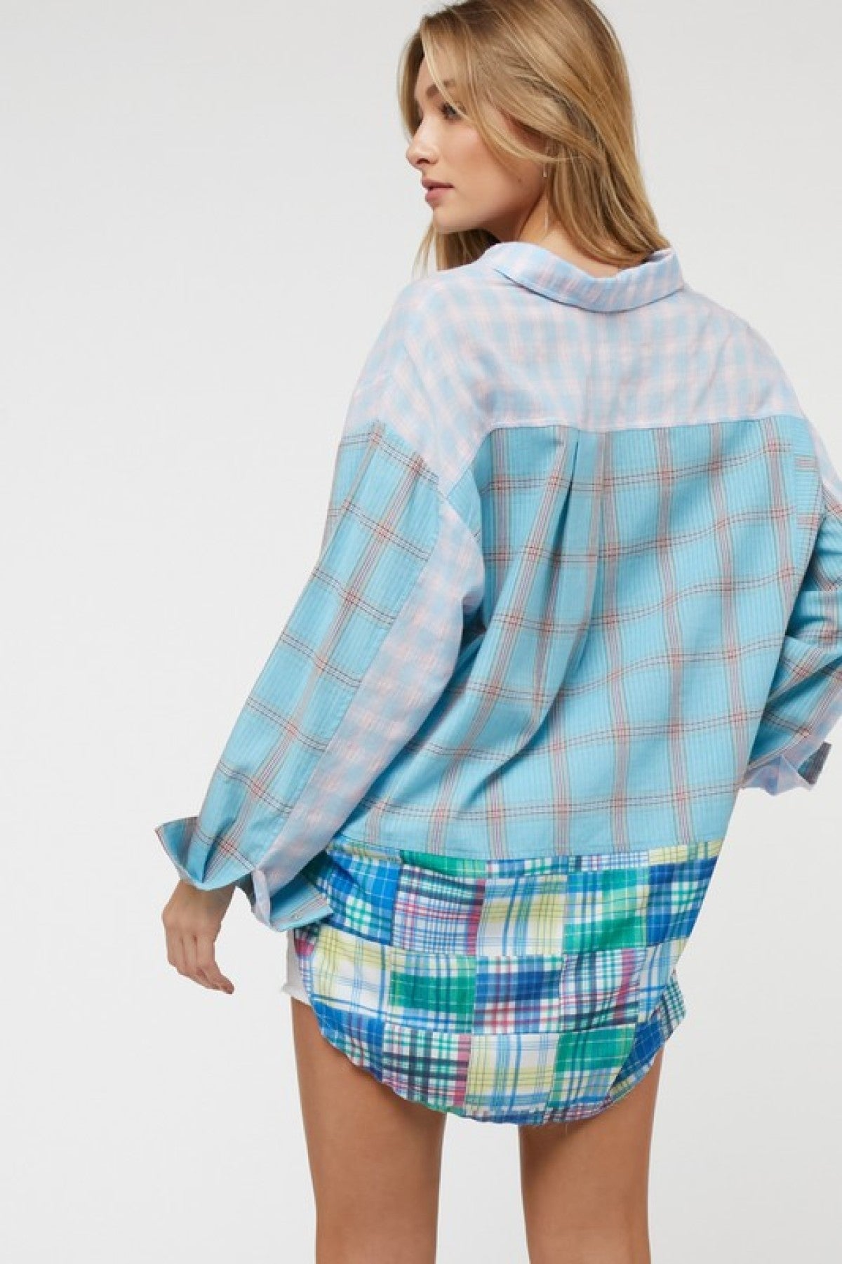 Davi & Dani Pladi Button Down Long Sleeve Shirt