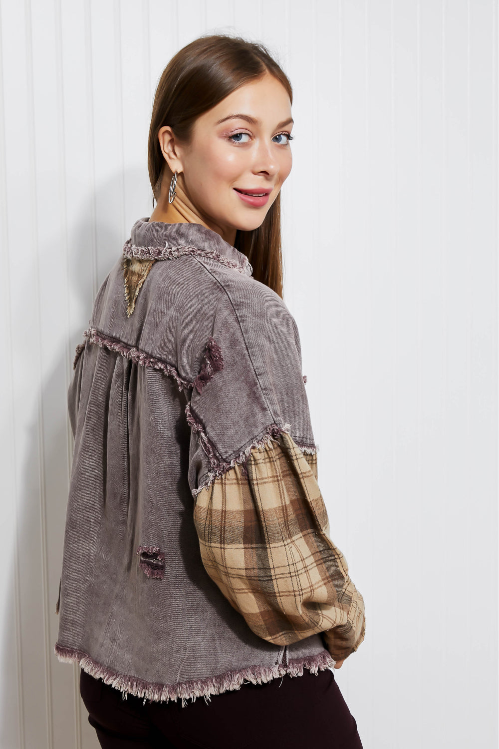 SIZE SMALL In The Twilight Plaid Shacket