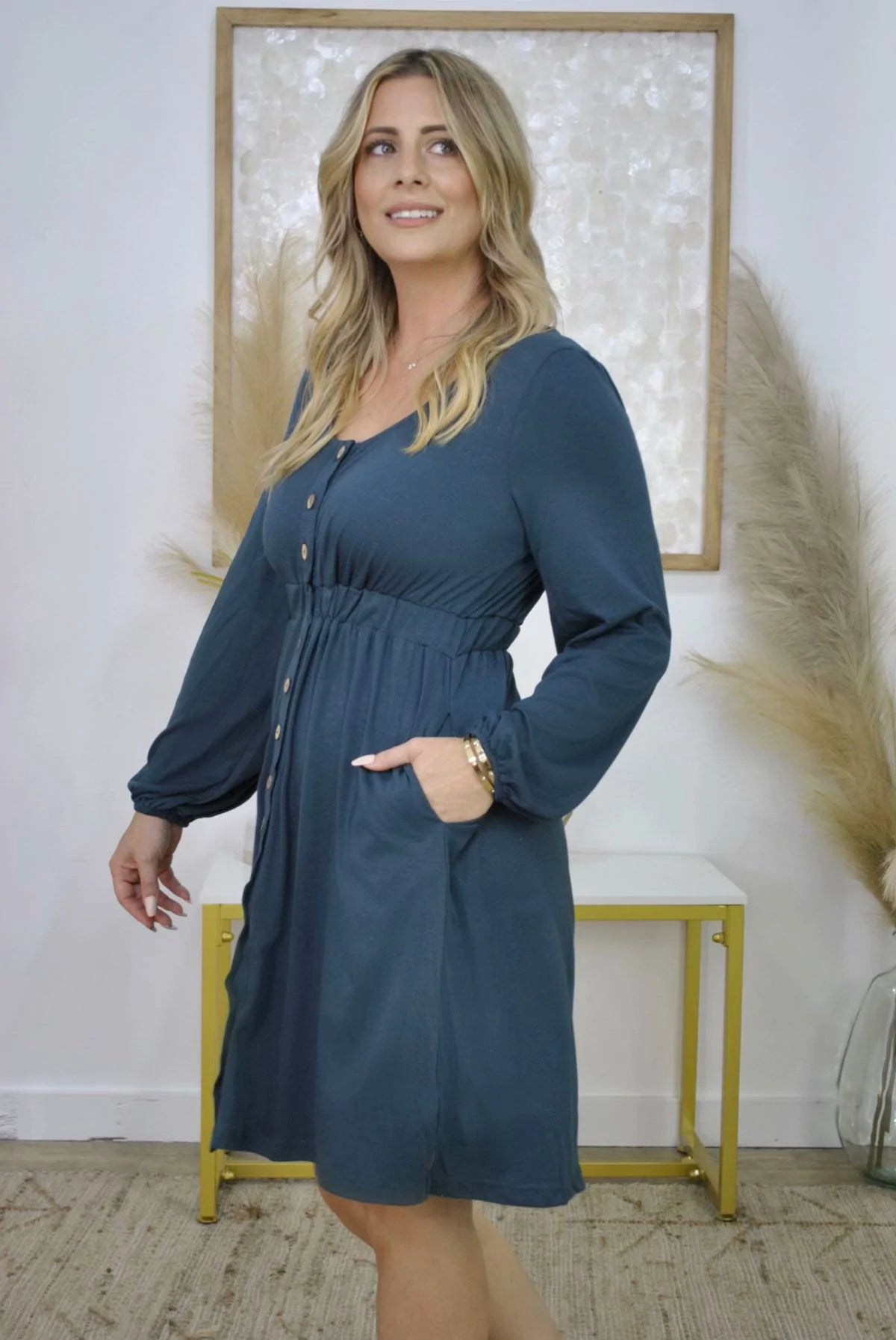 New Colors! Button Up Long Sleeve Dress (Only Ships to US)