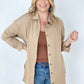 Solid Button Down Tunic Shirt