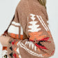 Knitted Jacquard Cardigan with Pockets