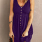 Button Down Sleeveless Dress - (Charcoal, Plum, Navy, Merlot)