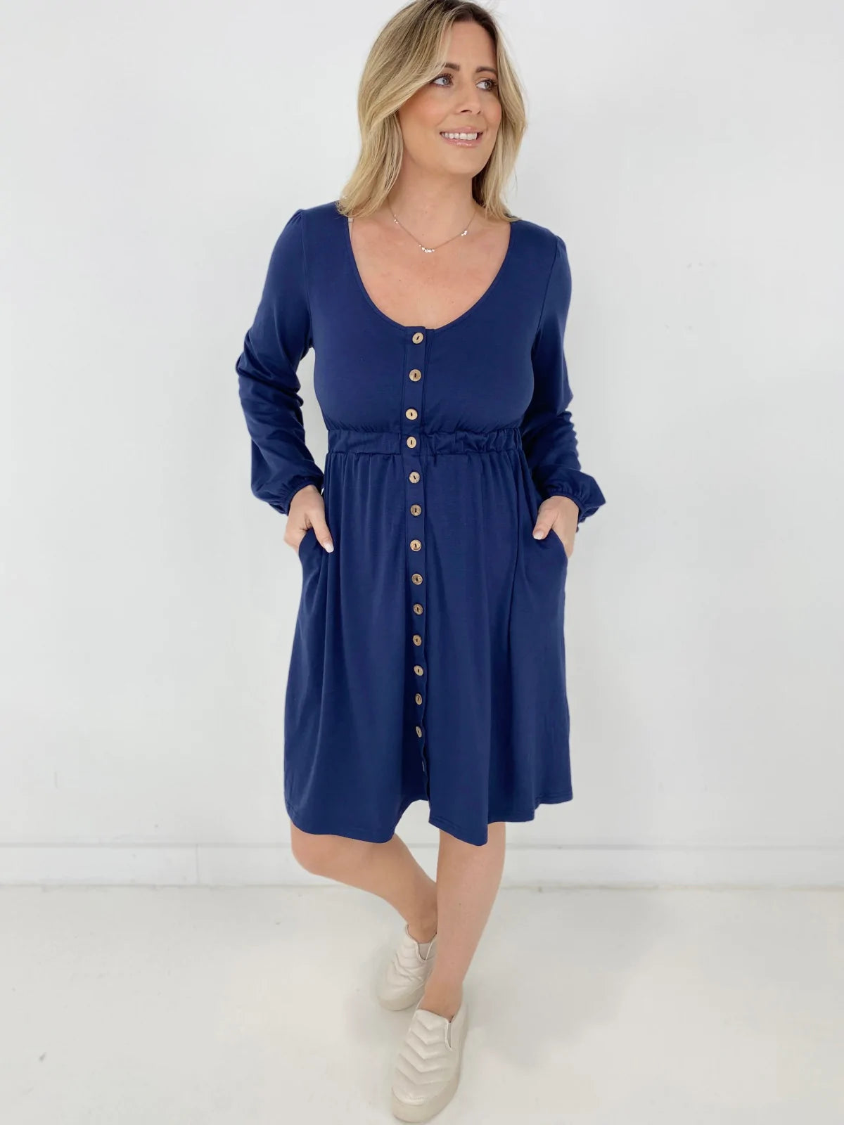New Colors! Button Up Long Sleeve Dress (Only Ships to US)