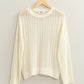HYFVE Openwork Ribbed Trim Long Sleeve Knit Top