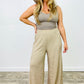 Two Tone Rib Wide Leg Pants