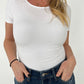 Rae Mode Solid Butter Boat Neckline Bodysuit