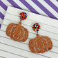 PREORDER: Beaded Post Glitter Pumpkin Dangle Earrings
