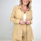 Zenana Striped Button Down Long Sleeve Shirt and Shorts Set