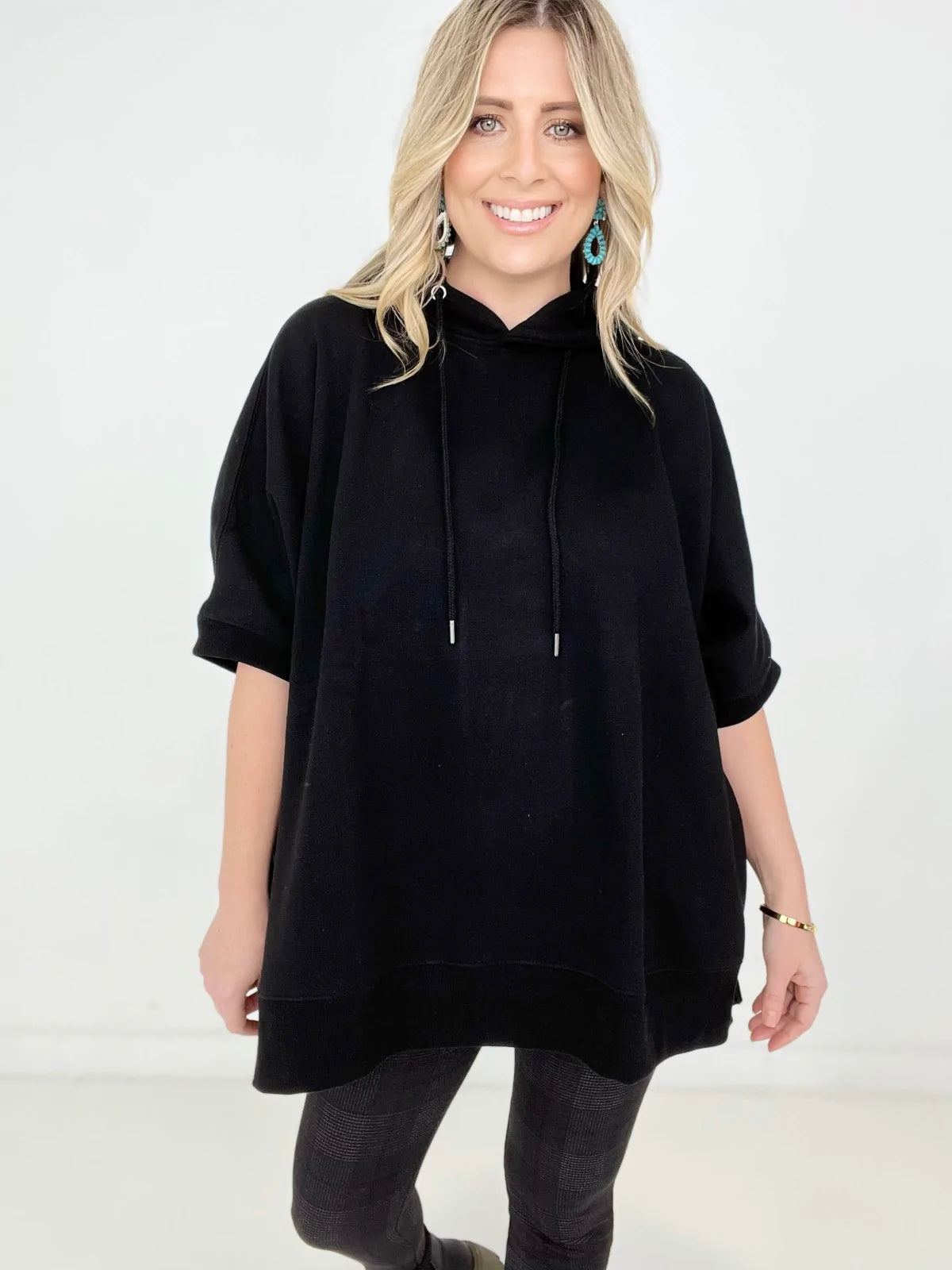 Mono B Cotton Oversized Hoodie Top