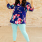 Lizzy Top in Royal Floral