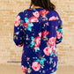 Lizzy Top in Royal Floral
