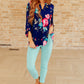 Lizzy Top in Royal Floral