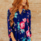 Lizzy Top in Royal Floral