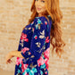 Lizzy Top in Royal Floral